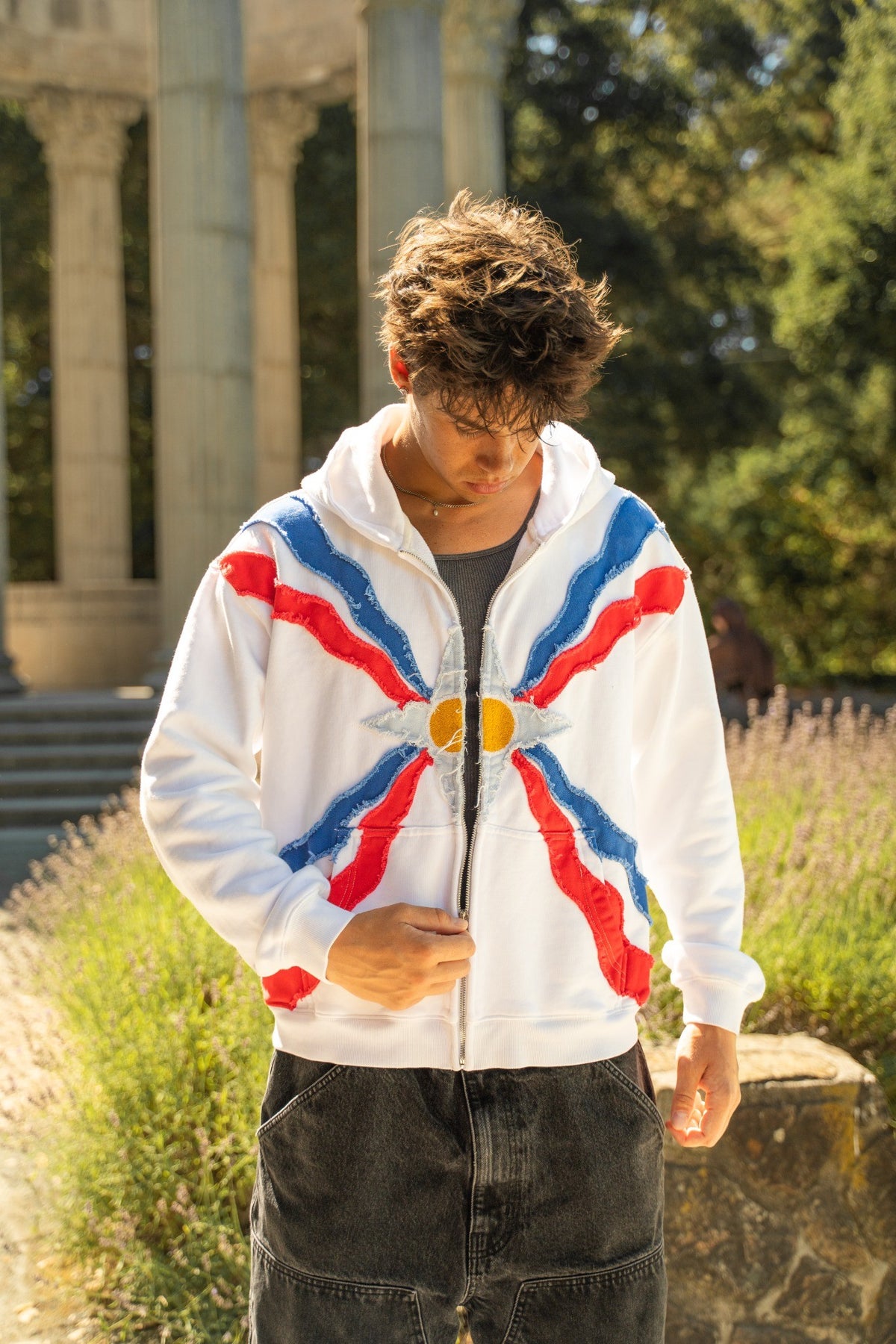 (PRE-ORDER) "Assyrian Flag" Distressed hoodie